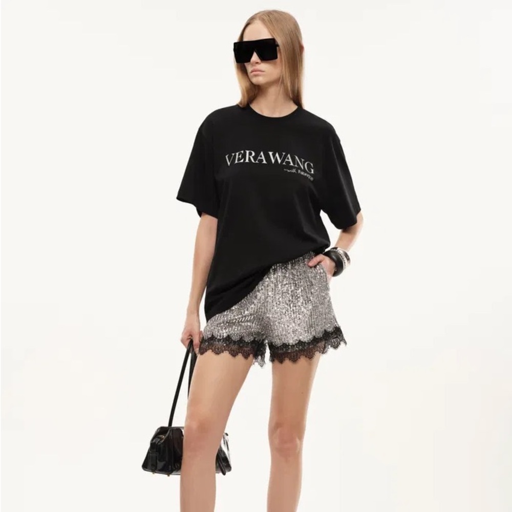 Fabrique x Vera Wang Cipher Silver Logo Graphic T-Shirt black XS *blogger*